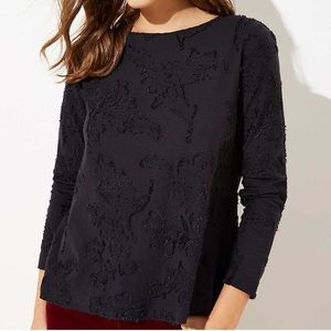 NWT Loft Clip Dot Bow Back top